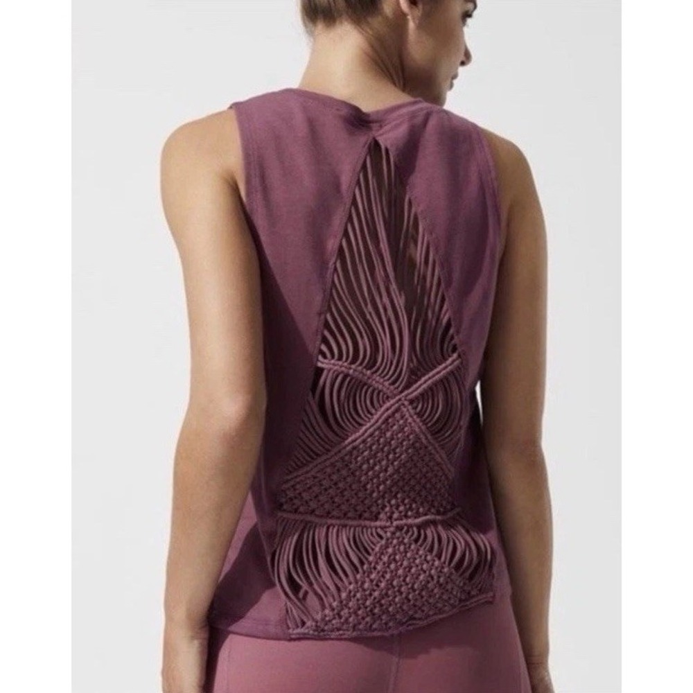 Carbon38 Lovina Sleeveless Top Macrame Back Pink/Mauve NWOT